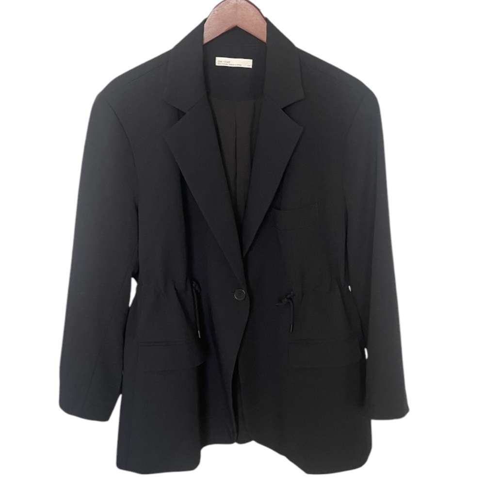 OAK + FORT Oversized Black Blazer Cinched Waist Boyfriend Fit Small